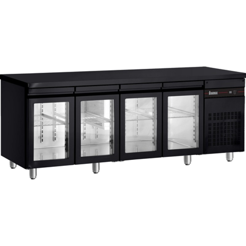 Ψυγείο πάγκος μαύρο με 4 γυάλινες πόρτες Inomak PNRPΒ9999/GL (ΕΚΠΤΩΤΙΚΟ ΚΟΥΠΟΝΙ)