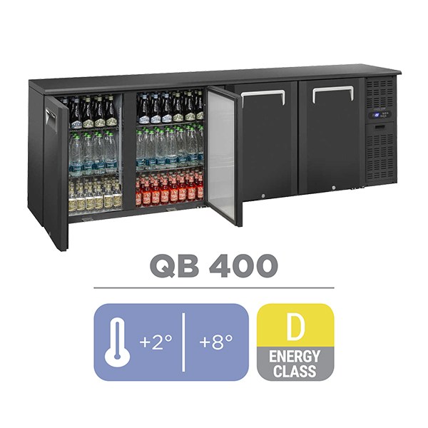 Ψυγείο  Μαύρο Ματ 4 Πόρτες Cool Head QB 400